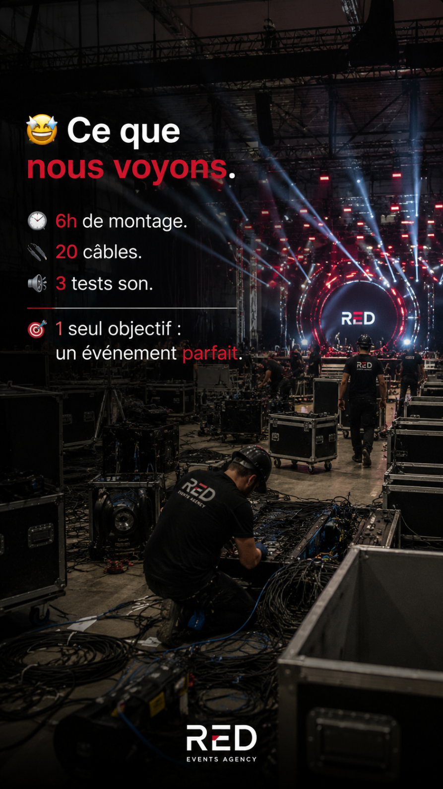 Visuel RED Events Agency sur les erreurs techniques fréquentes en événementiel
